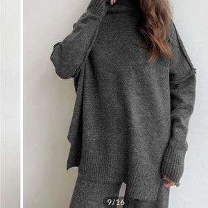 Commense Dark Gray Turtleneck Sweater